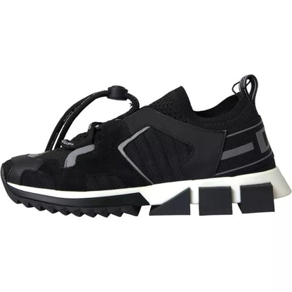 Black White Logo Sorrento Mens Sneakers Shoes-Dolce & Gabbana-LabelTerrace.com