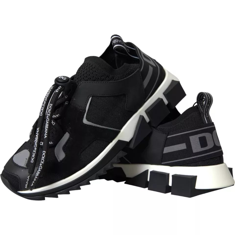 Black White Logo Sorrento Mens Sneakers Shoes-Dolce & Gabbana-LabelTerrace.com