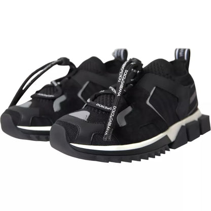 Black White Logo Sorrento Mens Sneakers Shoes-Dolce & Gabbana-LabelTerrace.com