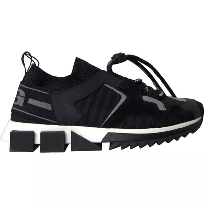 Black White Logo Sorrento Mens Sneakers Shoes-Dolce & Gabbana-LabelTerrace.com