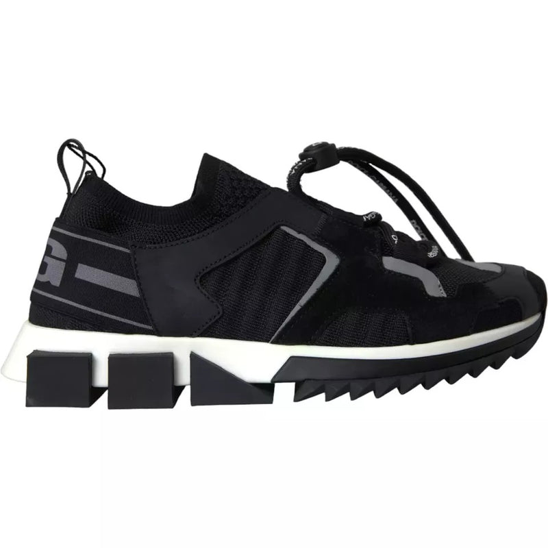 Black White Logo Sorrento Mens Sneakers Shoes-Dolce & Gabbana-LabelTerrace.com