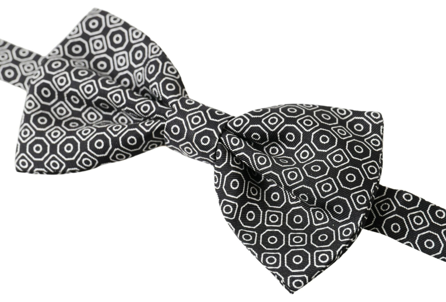 Black White Pattern Adjustable Neck Papillon Bow Tie-Dolce & Gabbana-LabelTerrace.com