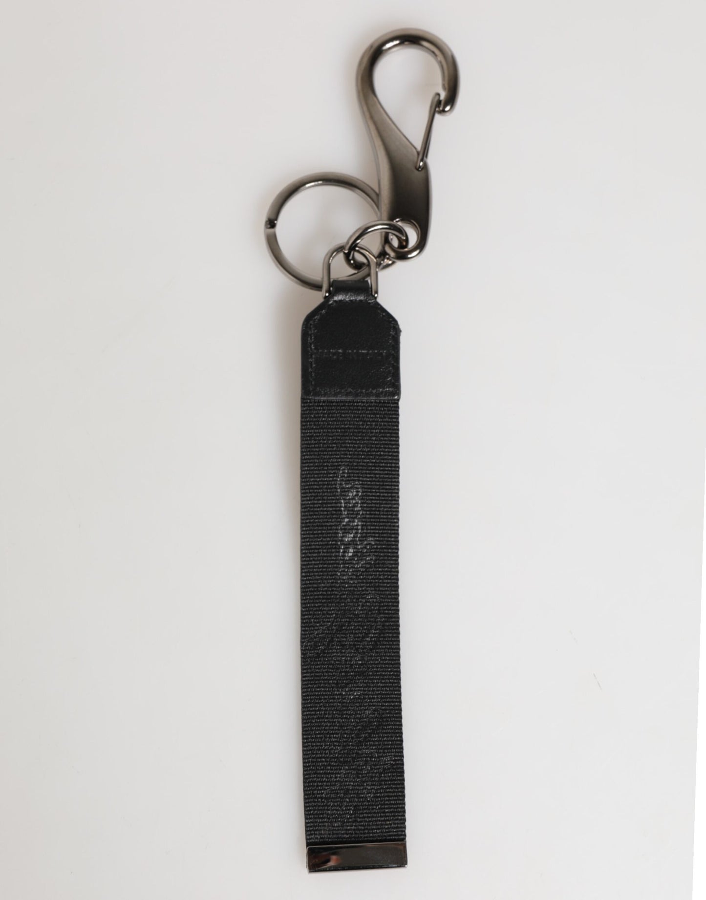 Black White Polyester DG Logo Silver Men Keychain Keyring-Dolce & Gabbana-LabelTerrace.com