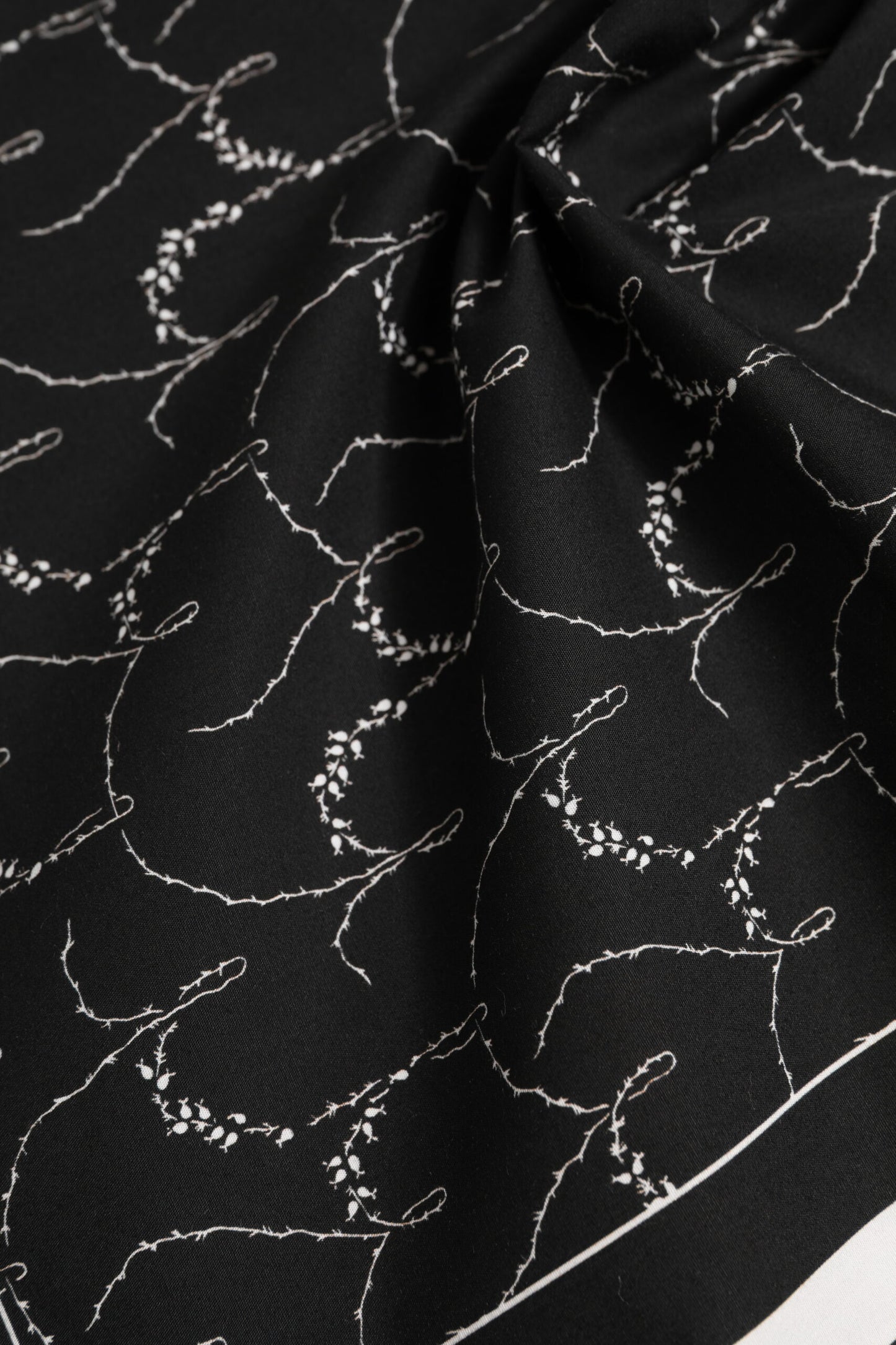 Black White Printed Square Foulard Scarf-Dolce & Gabbana-LabelTerrace.com