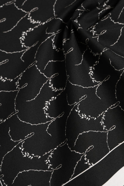 Black White Printed Square Foulard Scarf-Dolce & Gabbana-LabelTerrace.com