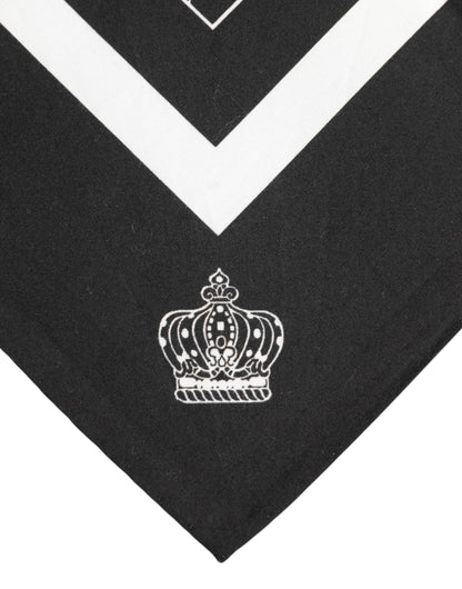 Black White Printed Square Men Foulard Scarf-Dolce & Gabbana-LabelTerrace.com