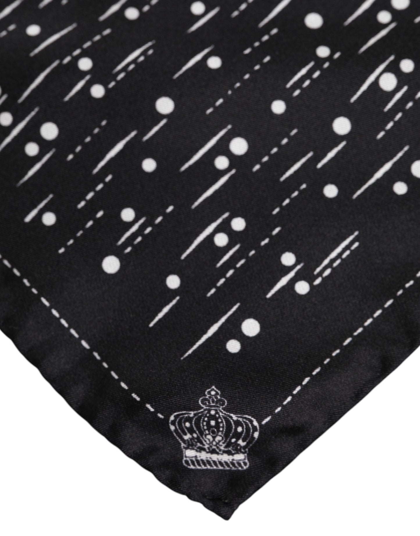 Black White Printed Square Men Foulard Scarf-Dolce & Gabbana-LabelTerrace.com