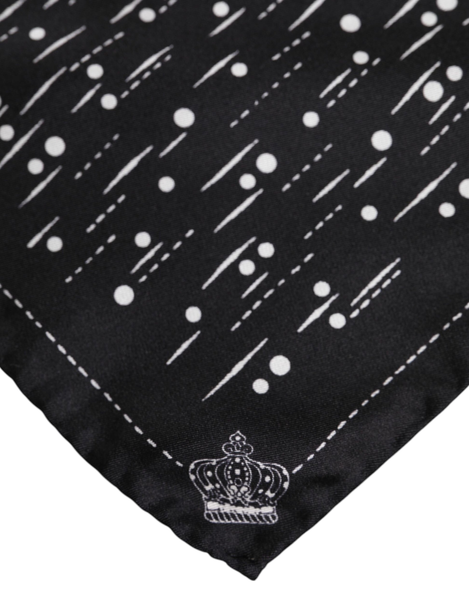 Black White Printed Square Men Foulard Scarf-Dolce & Gabbana-LabelTerrace.com