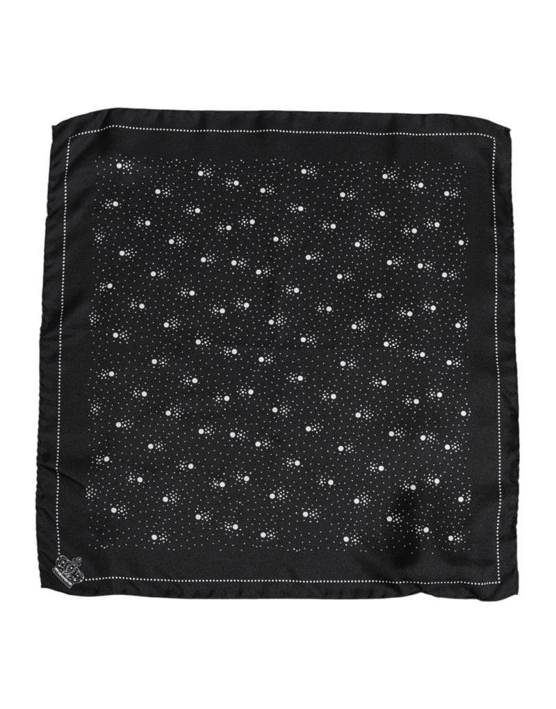 Black White Printed Square Men Foulard Scarf-Dolce & Gabbana-LabelTerrace.com