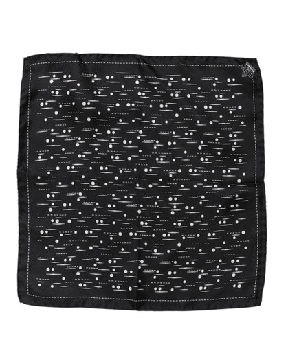 Black White Printed Square Men Foulard Scarf-Dolce & Gabbana-LabelTerrace.com