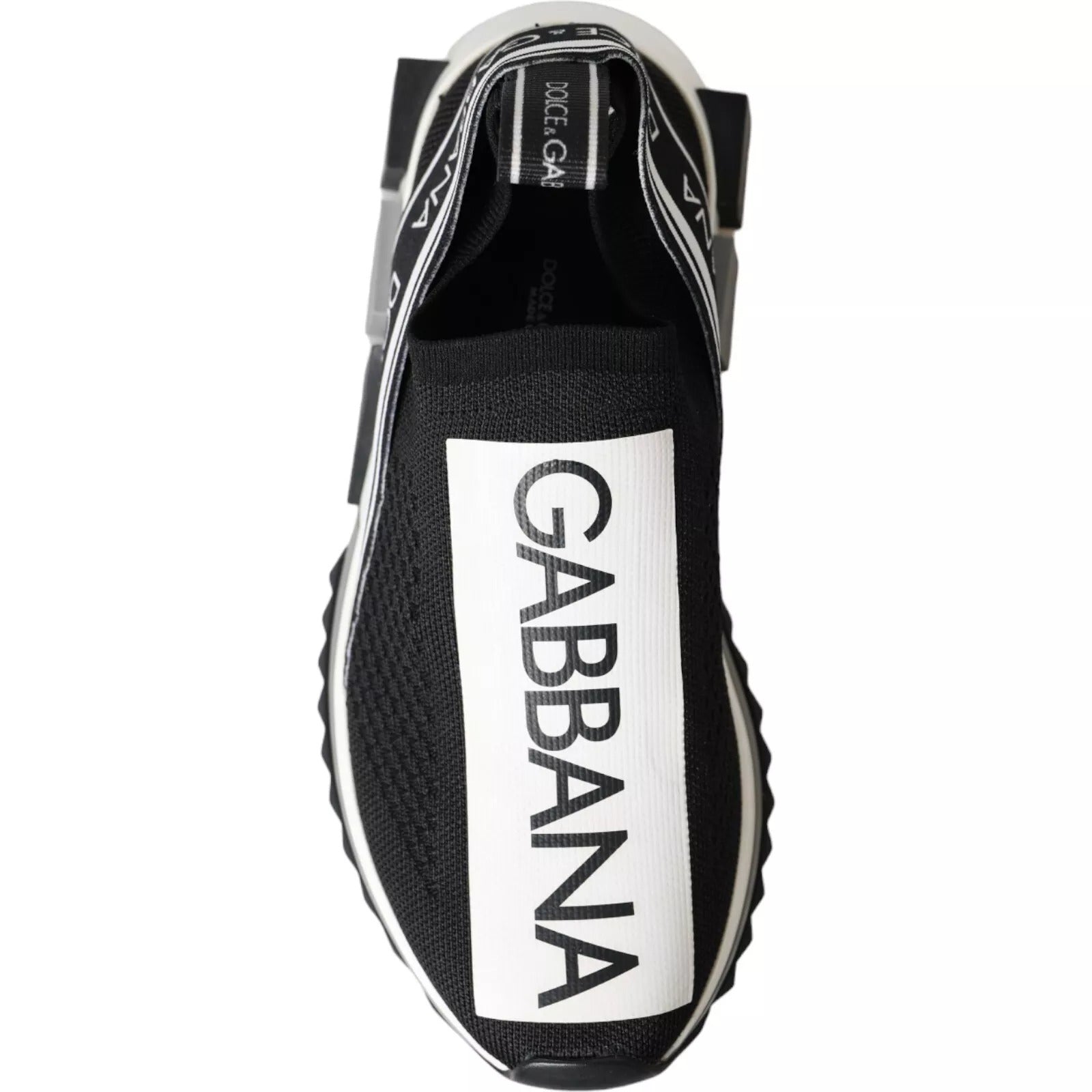 Black White Slip On Sorrento Sneakers Shoes-Dolce & Gabbana-LabelTerrace.com