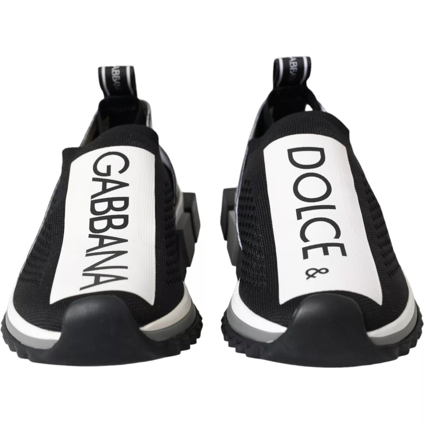 Black White Slip On Sorrento Sneakers Shoes-Dolce & Gabbana-LabelTerrace.com