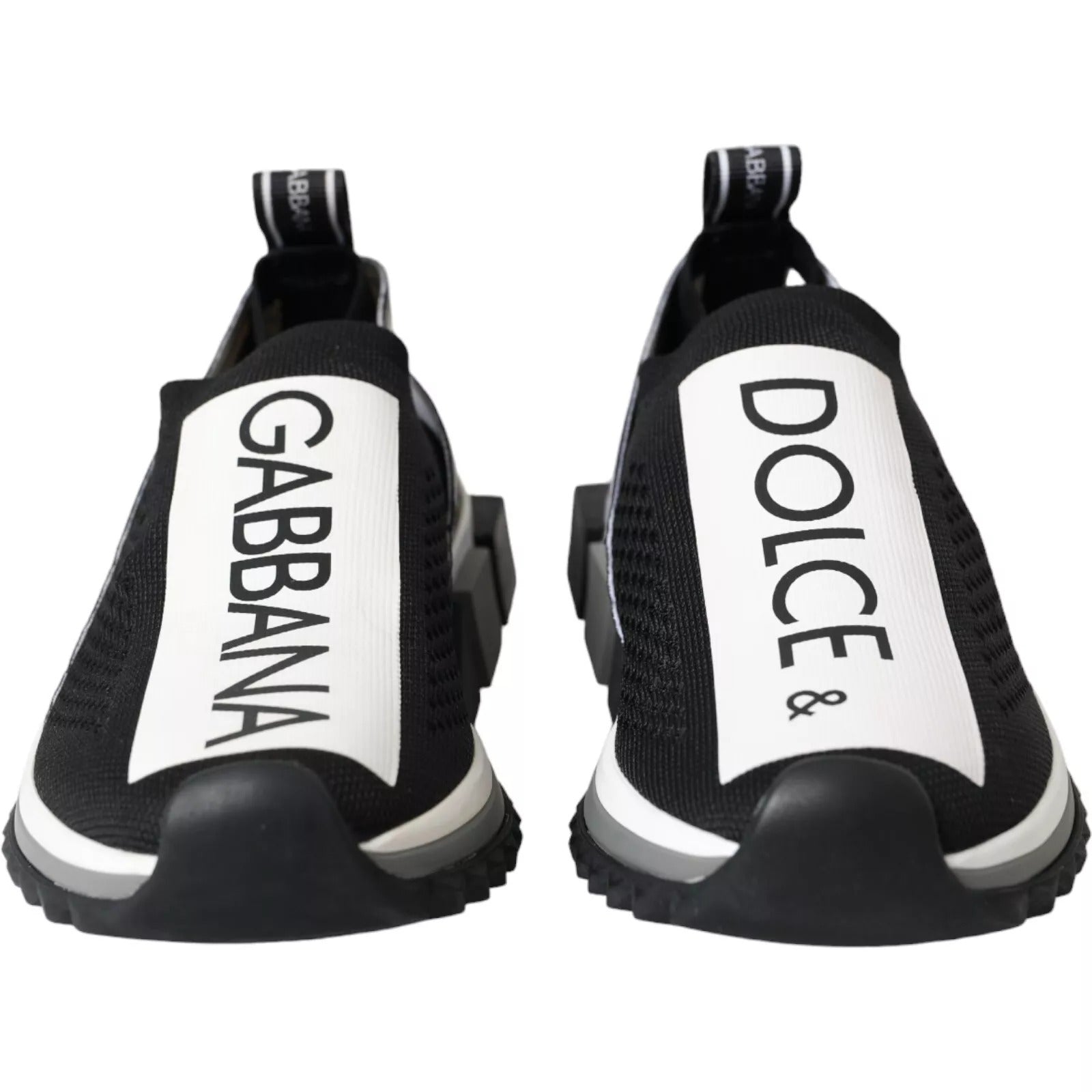 Black White Slip On Sorrento Sneakers Shoes-Dolce & Gabbana-LabelTerrace.com