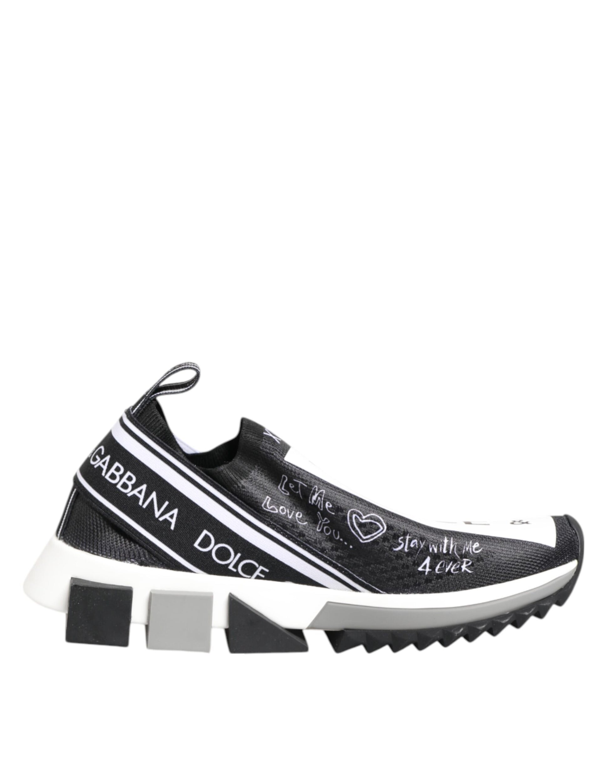 Black White Sorrento Low Top Sneakers Shoes-Dolce & Gabbana-LabelTerrace.com