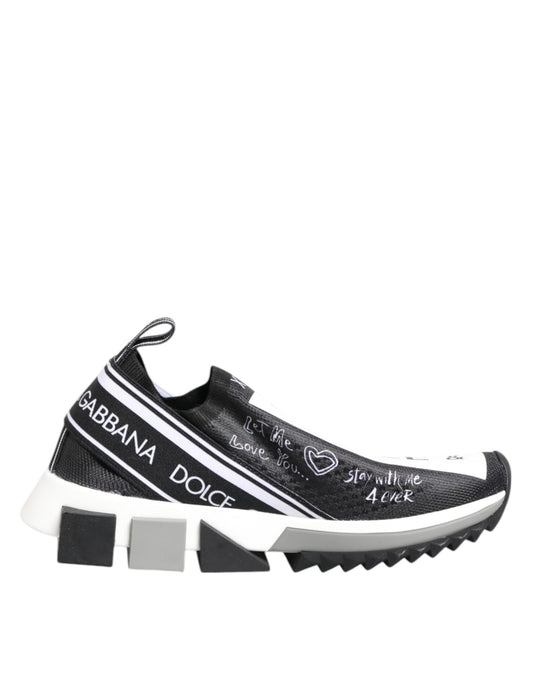 Black White Sorrento Low Top Sneakers Shoes-Dolce & Gabbana-LabelTerrace.com