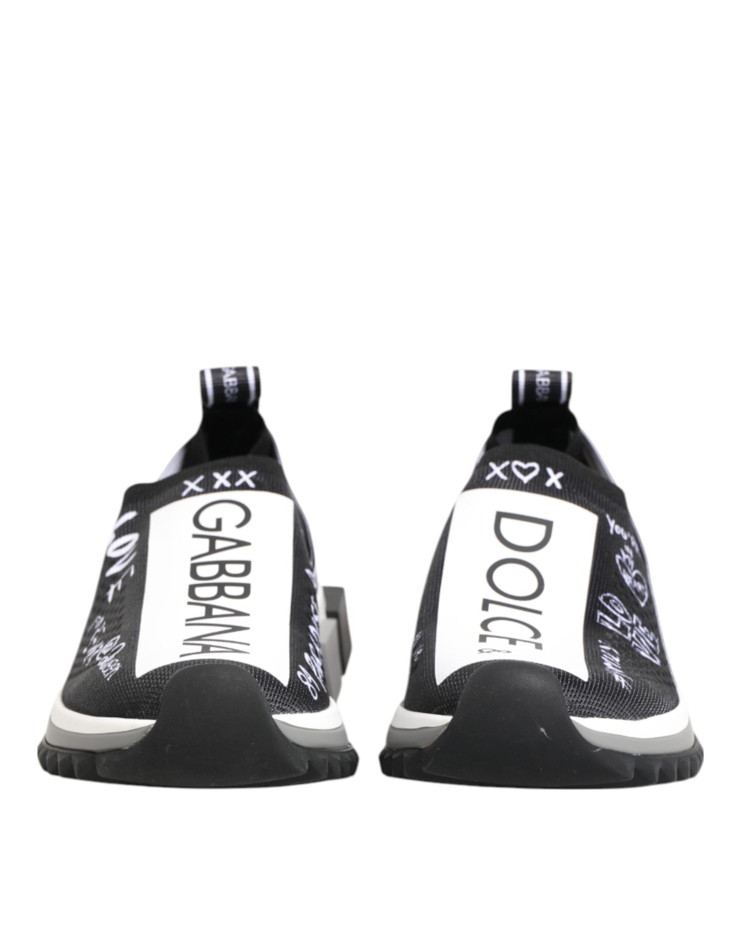 Black White Sorrento Low Top Sneakers Shoes-Dolce & Gabbana-LabelTerrace.com