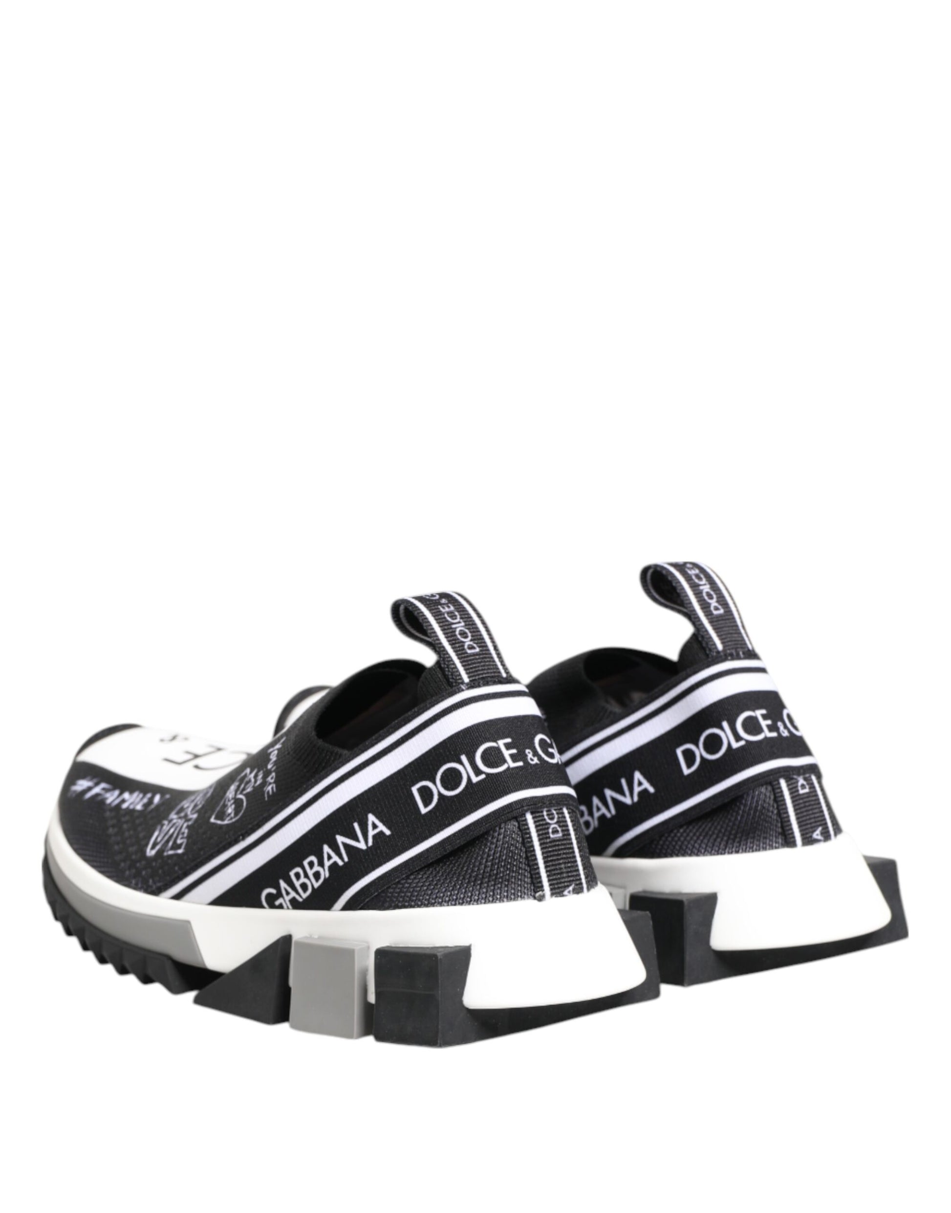 Black White Sorrento Low Top Sneakers Shoes-Dolce & Gabbana-LabelTerrace.com
