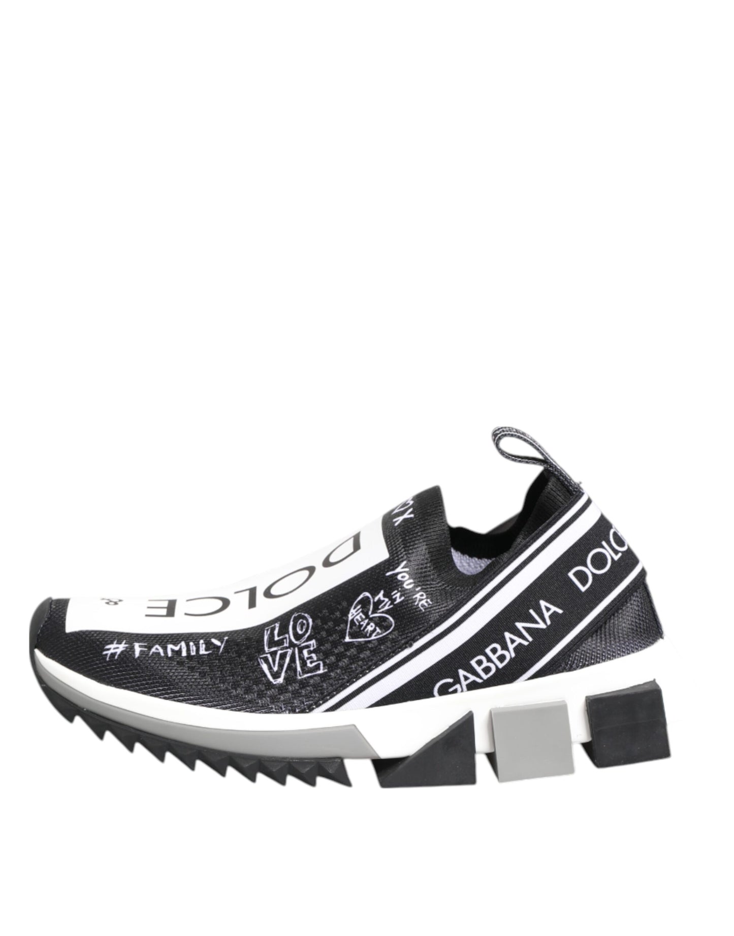 Black White Sorrento Low Top Sneakers Shoes-Dolce & Gabbana-LabelTerrace.com
