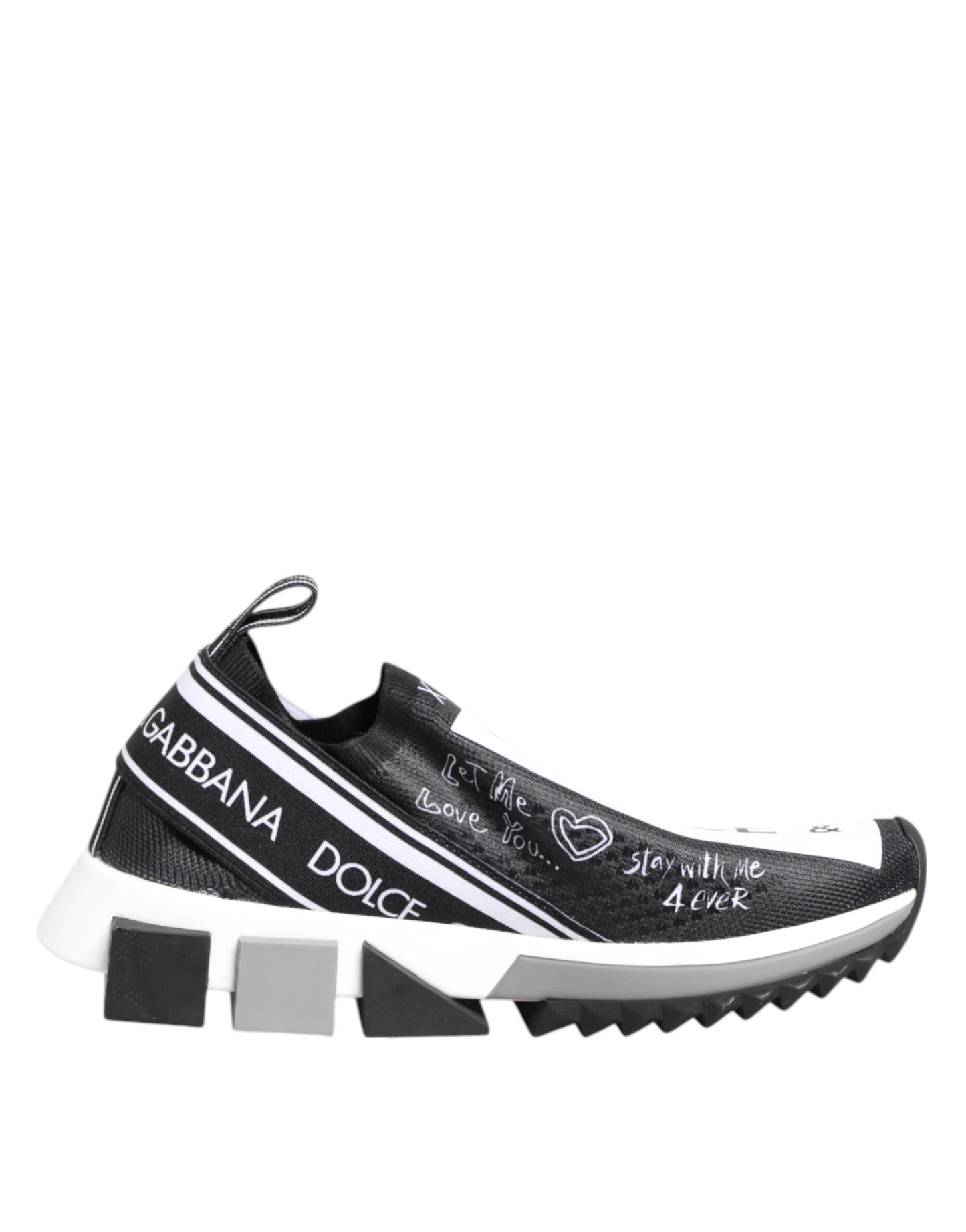 Black White Sorrento Low Top Sneakers Shoes-Dolce & Gabbana-LabelTerrace.com
