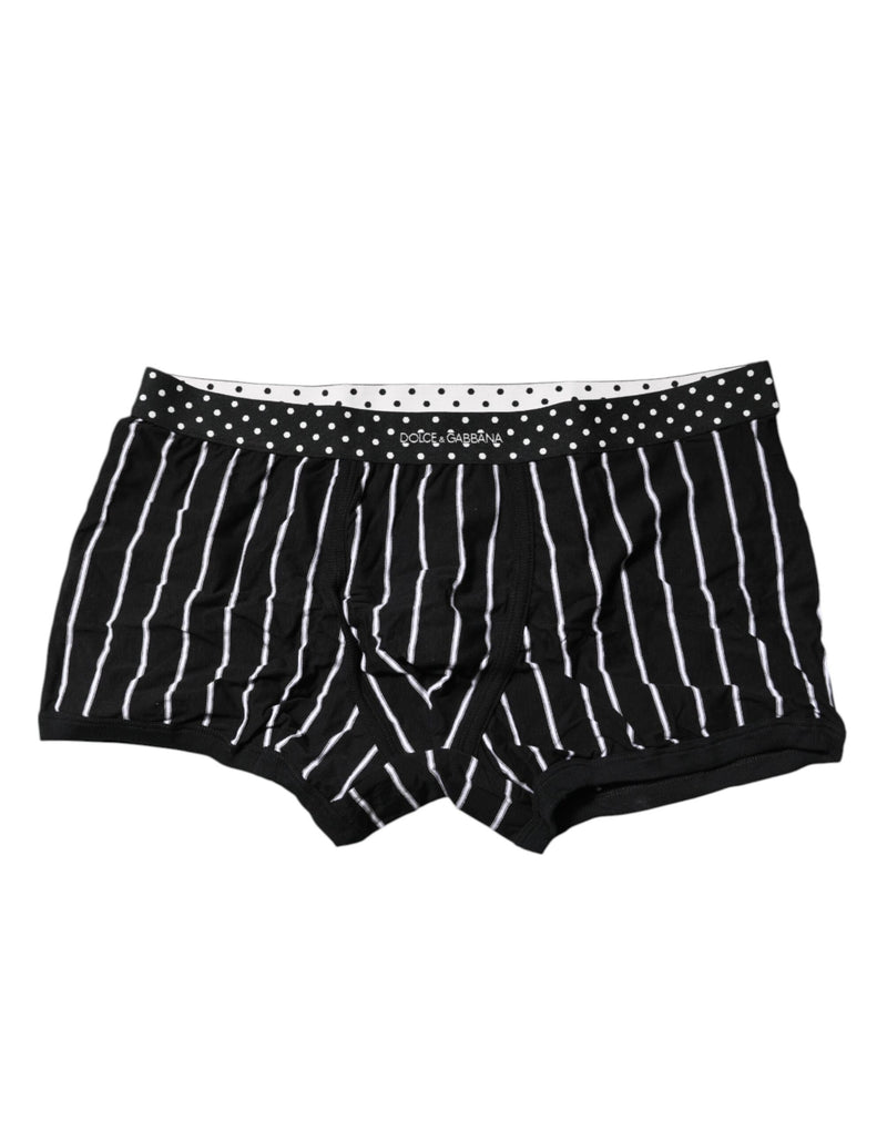 Black White Striped Regular Boxer Underwear-Dolce & Gabbana-LabelTerrace.com
