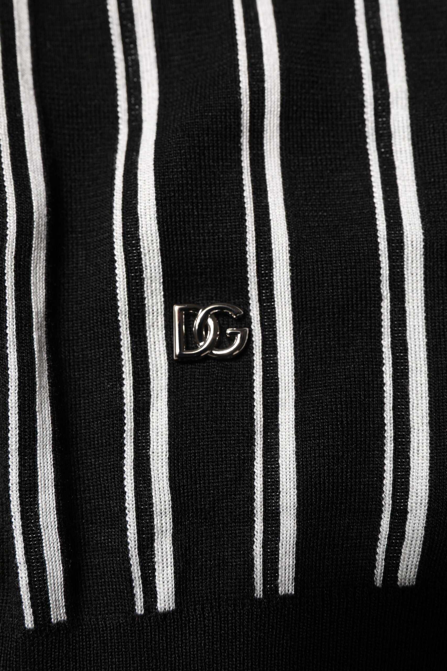 Black White Stripes Collared Polo T-shirt-Dolce & Gabbana-LabelTerrace.com