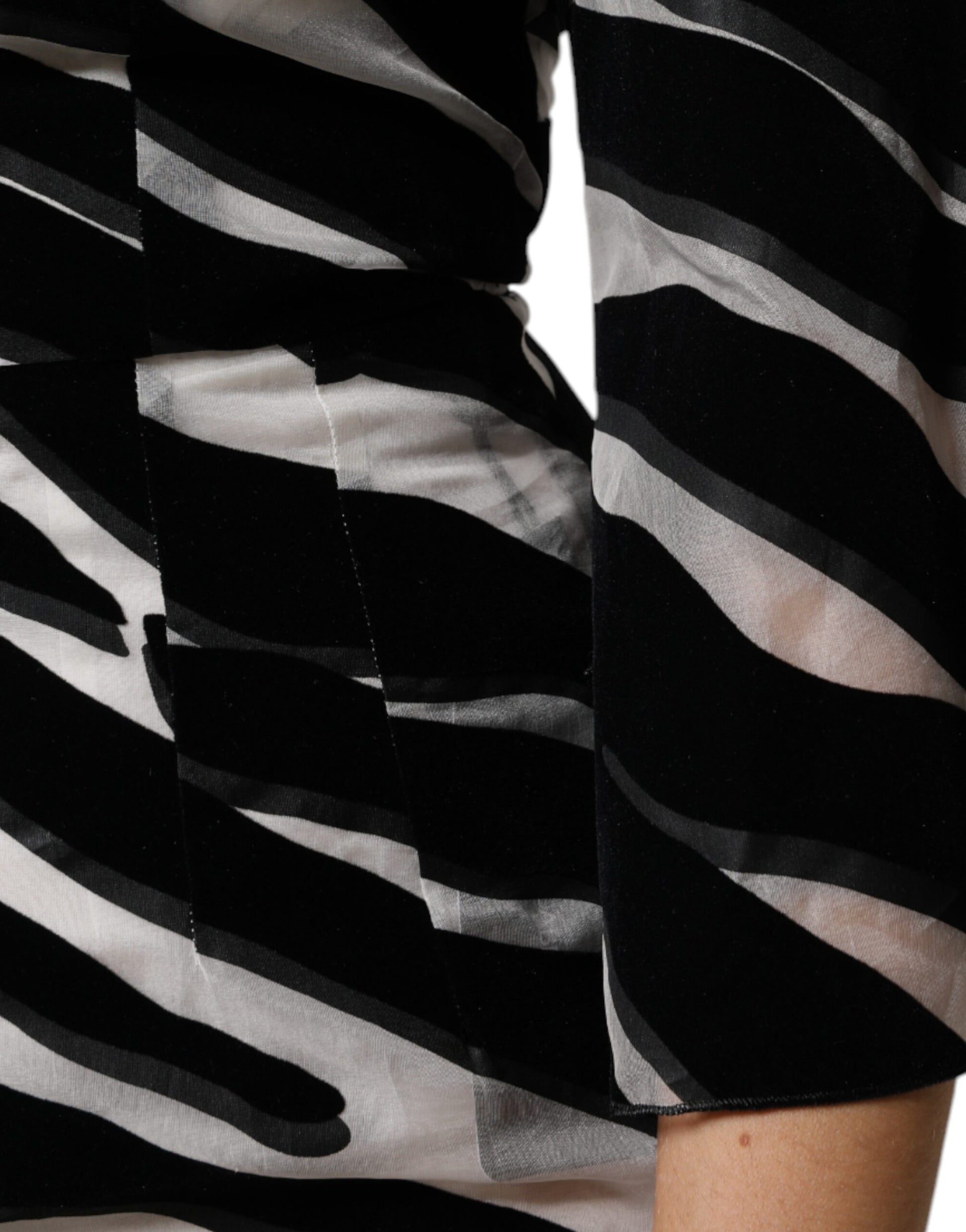 Black White Zebra A-line Sheath Mini Dress-Dolce & Gabbana-LabelTerrace.com