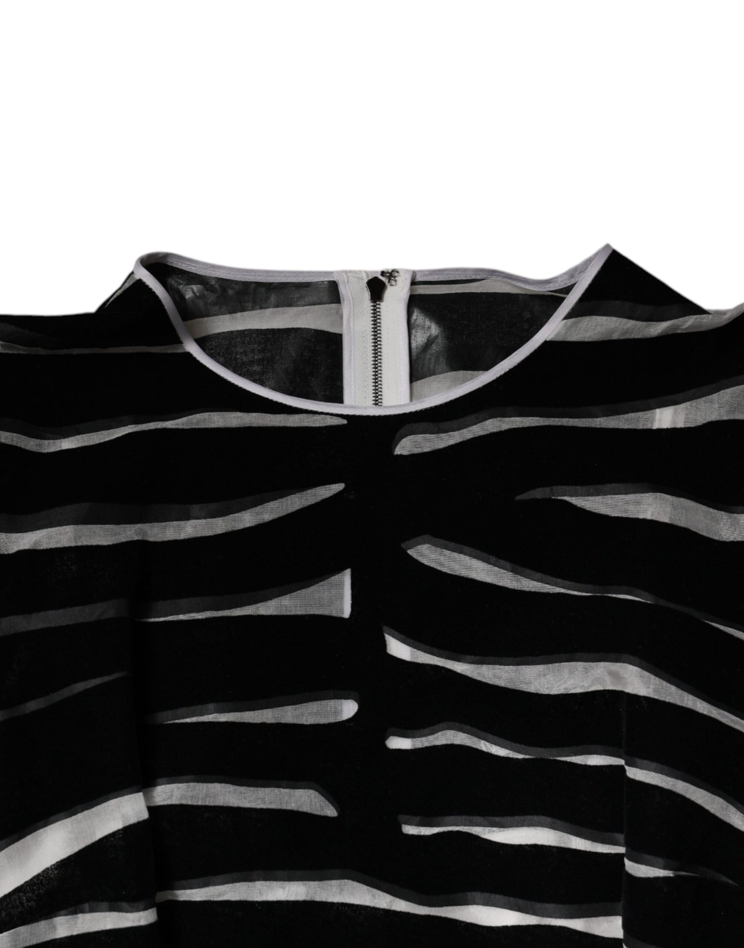 Black White Zebra A-line Sheath Mini Dress-Dolce & Gabbana-LabelTerrace.com