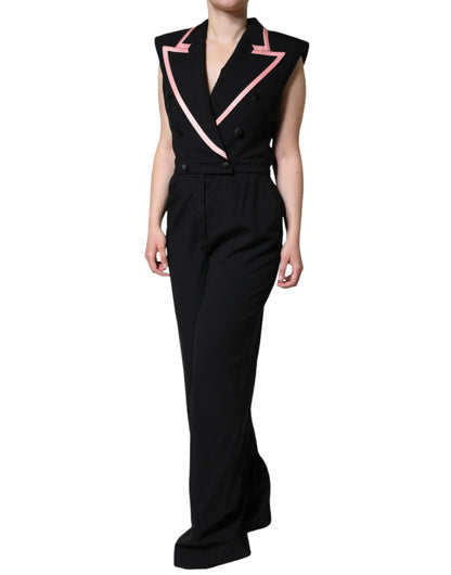 Black Wool Blend Sleeveless Jumpsuit Dress-Dolce & Gabbana-LabelTerrace.com
