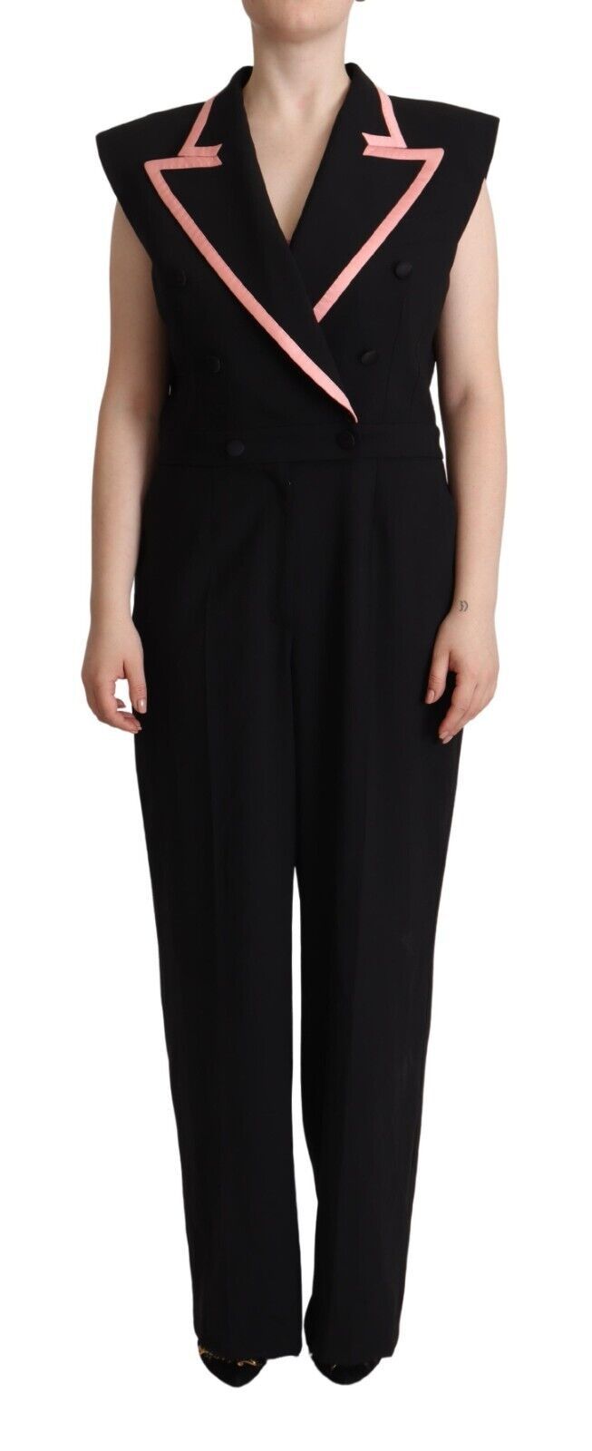 Black Wool Blend Sleeveless Jumpsuit Dress-Dolce & Gabbana-LabelTerrace.com