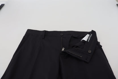 Black Wool Chino Formal Pants-Dolce & Gabbana-LabelTerrace.com