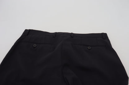 Black Wool Chino Formal Pants-Dolce & Gabbana-LabelTerrace.com