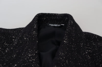Black Wool Double Breasted Coat Men Jacket