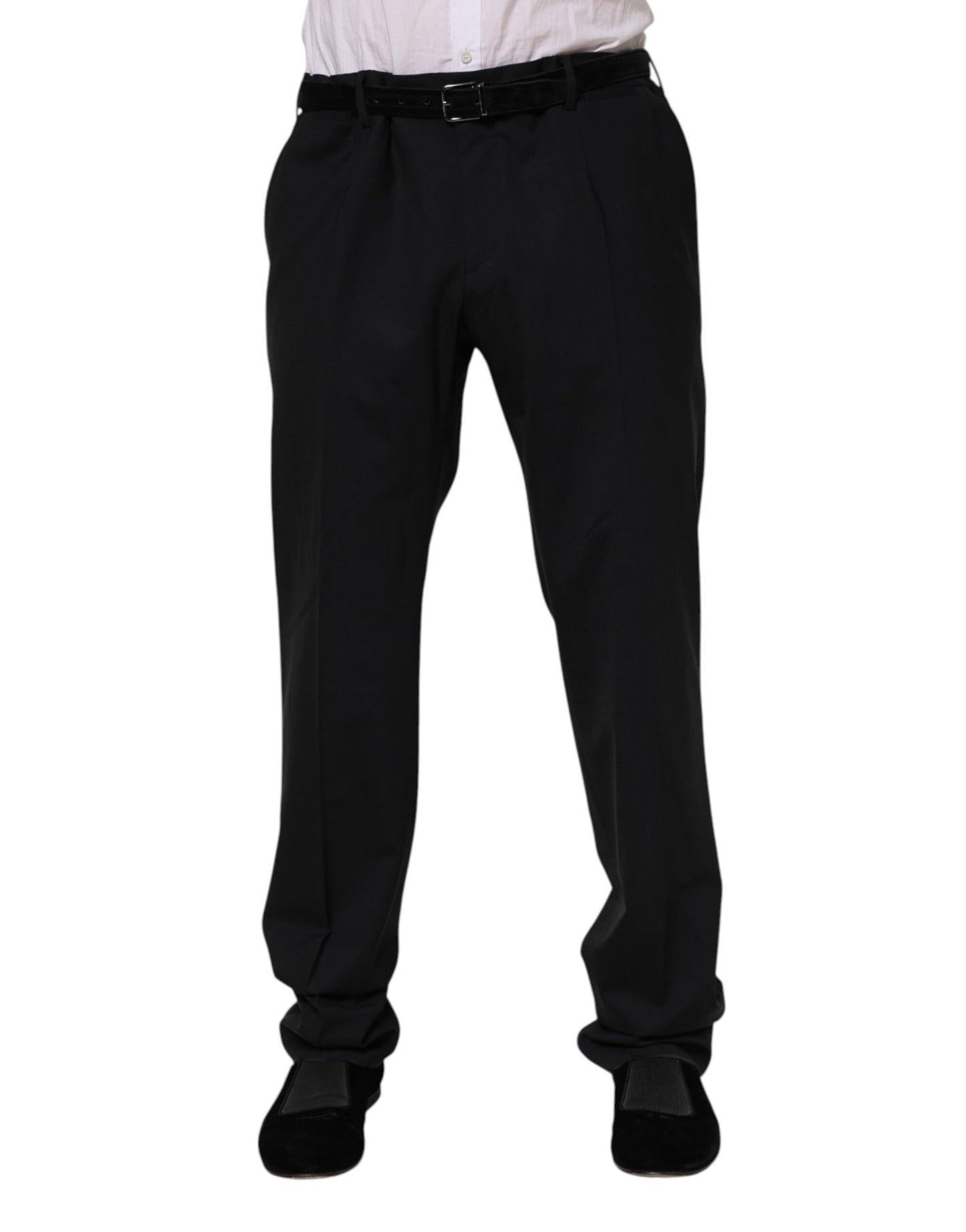 Black Wool Formal Dress Pants-Dolce & Gabbana-LabelTerrace.com