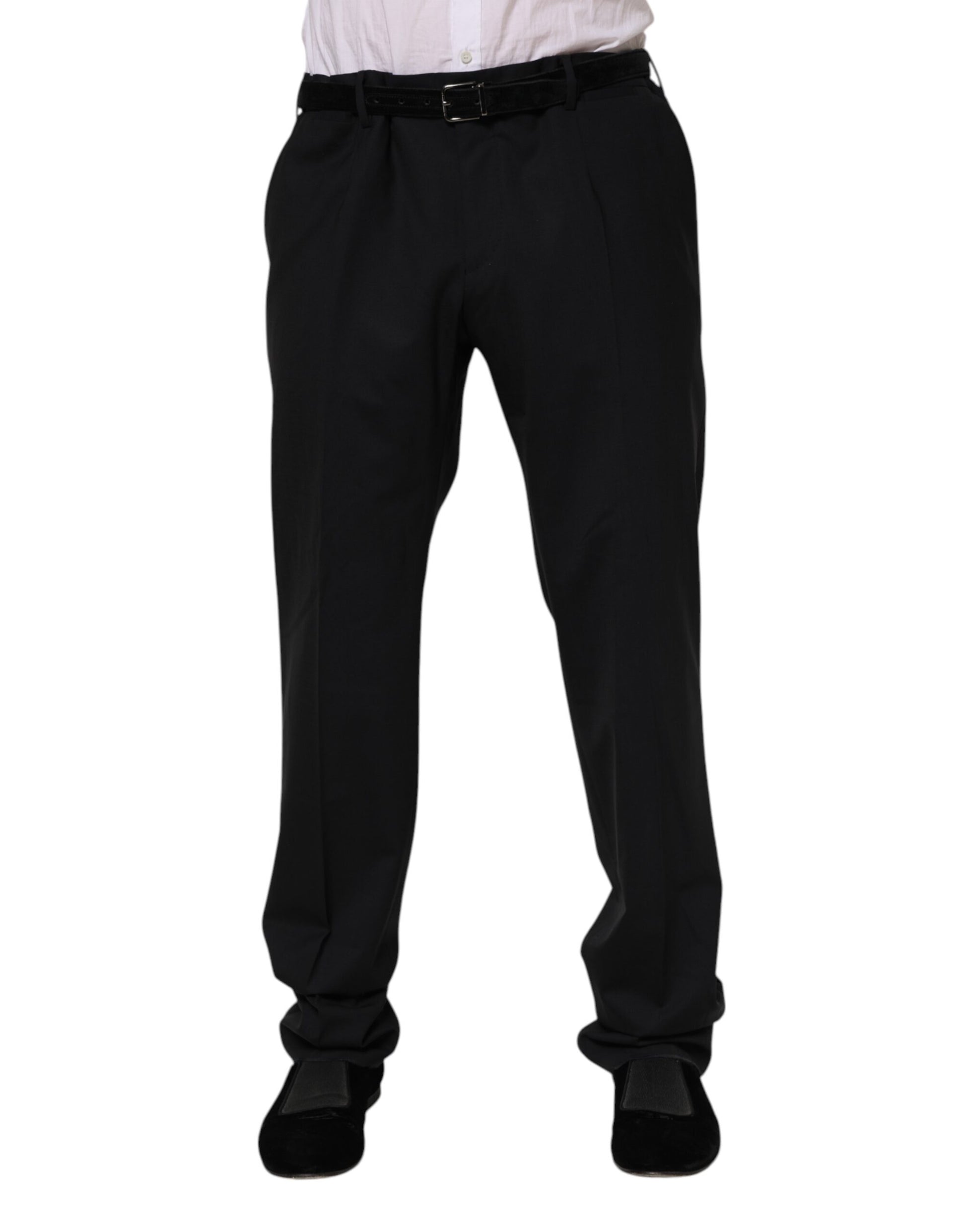 Black Wool Formal Dress Pants-Dolce & Gabbana-LabelTerrace.com