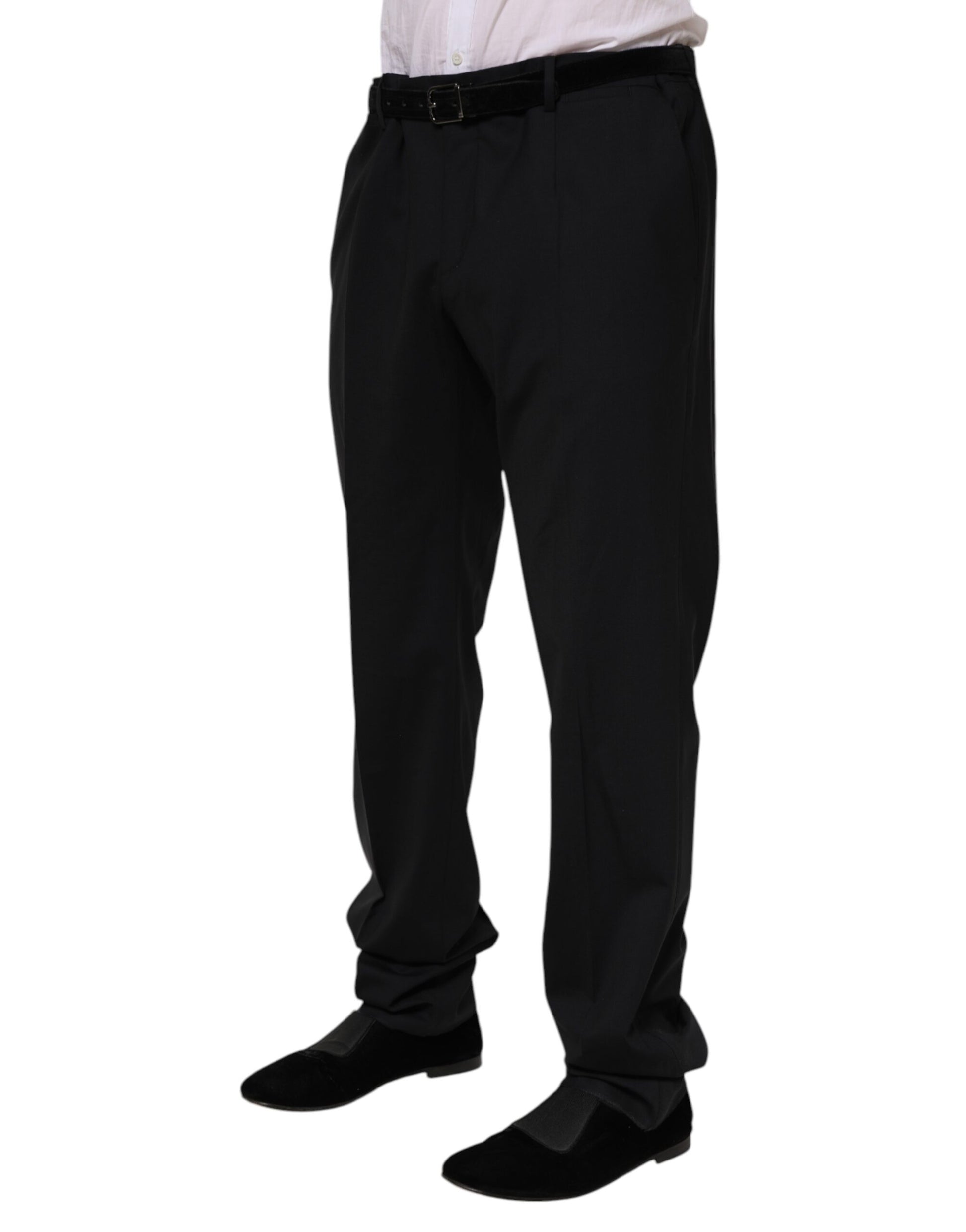 Black Wool Formal Dress Pants-Dolce & Gabbana-LabelTerrace.com