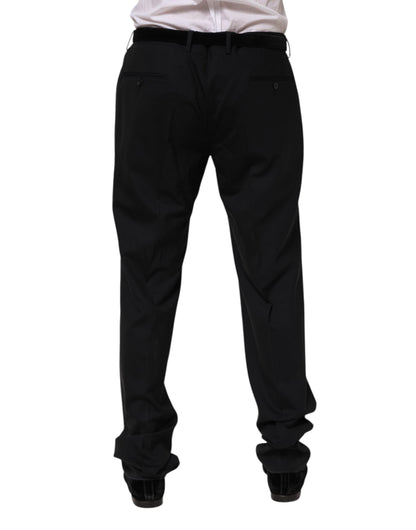 Black Wool Formal Dress Pants-Dolce & Gabbana-LabelTerrace.com