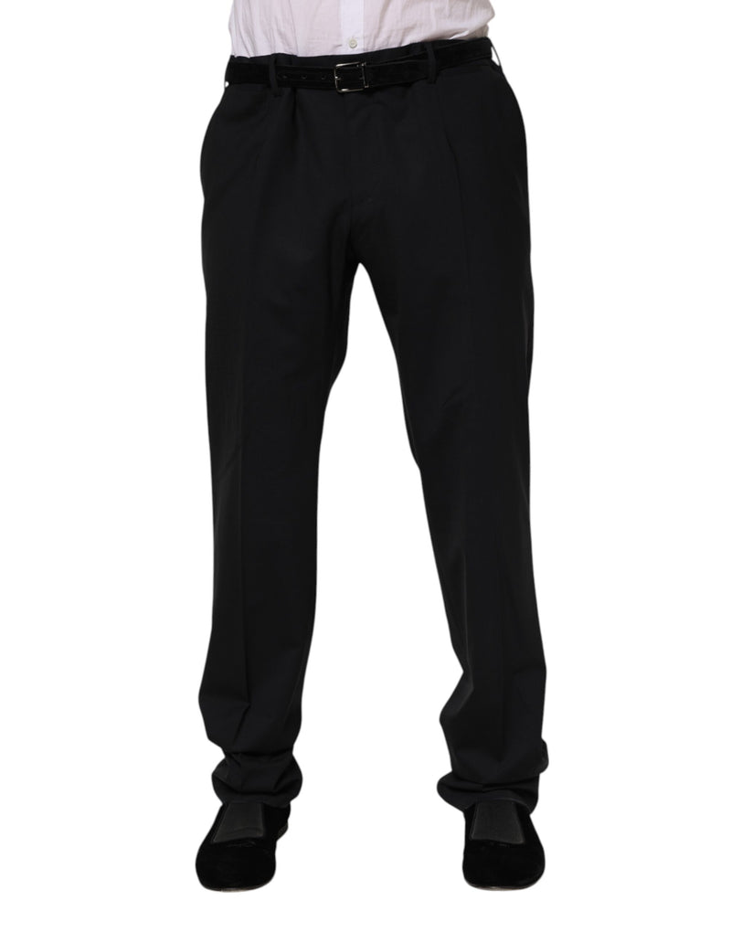Black Wool Formal Dress Pants-Dolce & Gabbana-LabelTerrace.com