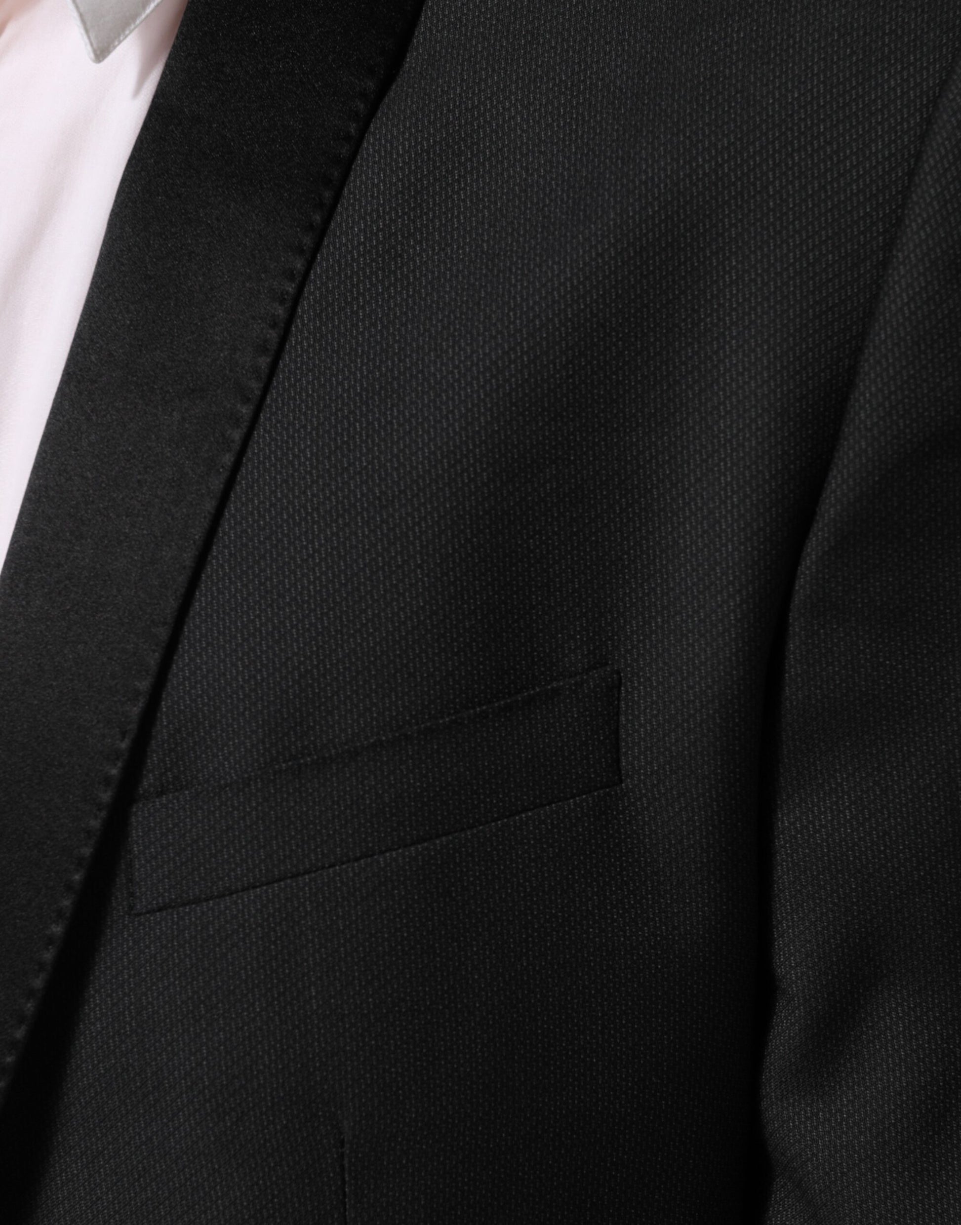 Black Wool GOLD 1 Button Suit Coat Blazer