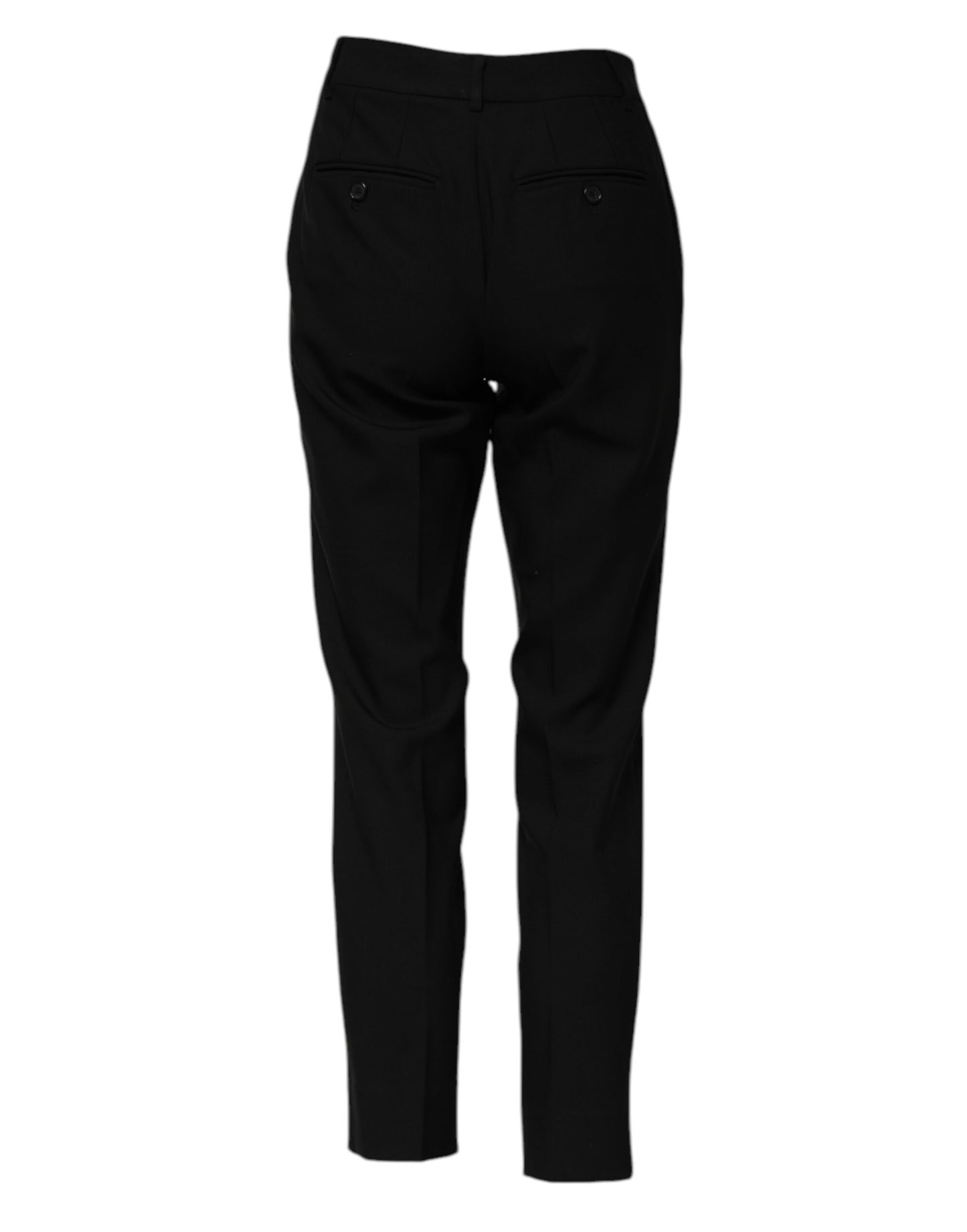 Black Wool High Waist Tapered Pants-Dolce & Gabbana-LabelTerrace.com