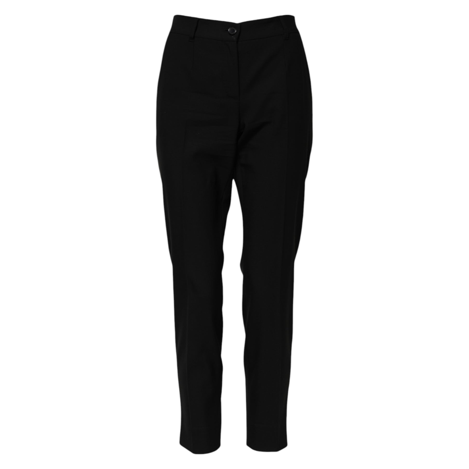 Black Wool High Waist Tapered Pants-Dolce & Gabbana-LabelTerrace.com