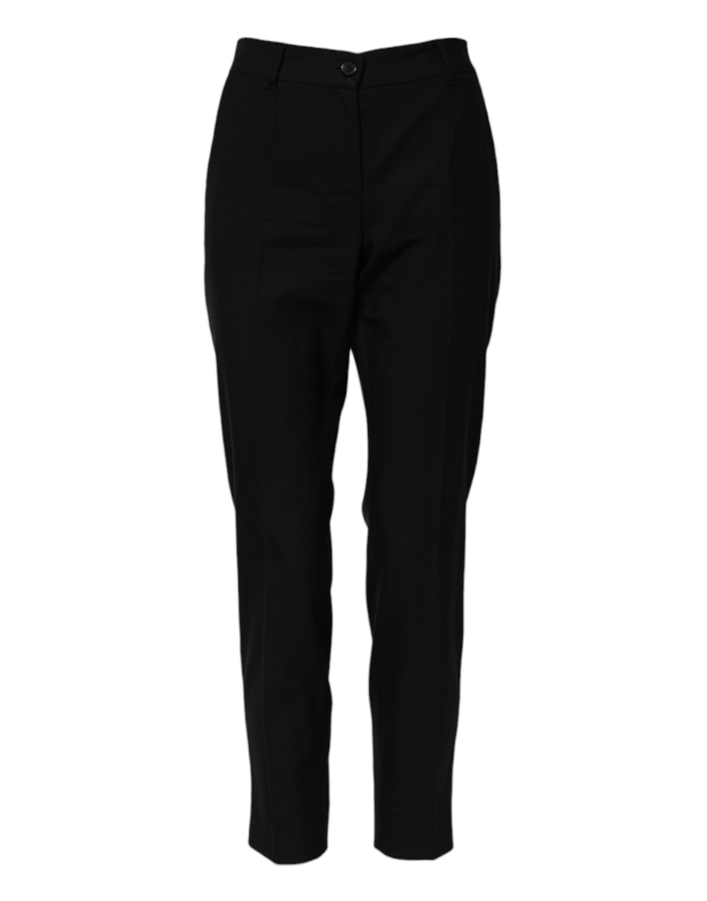 Black Wool High Waist Tapered Pants-Dolce & Gabbana-LabelTerrace.com