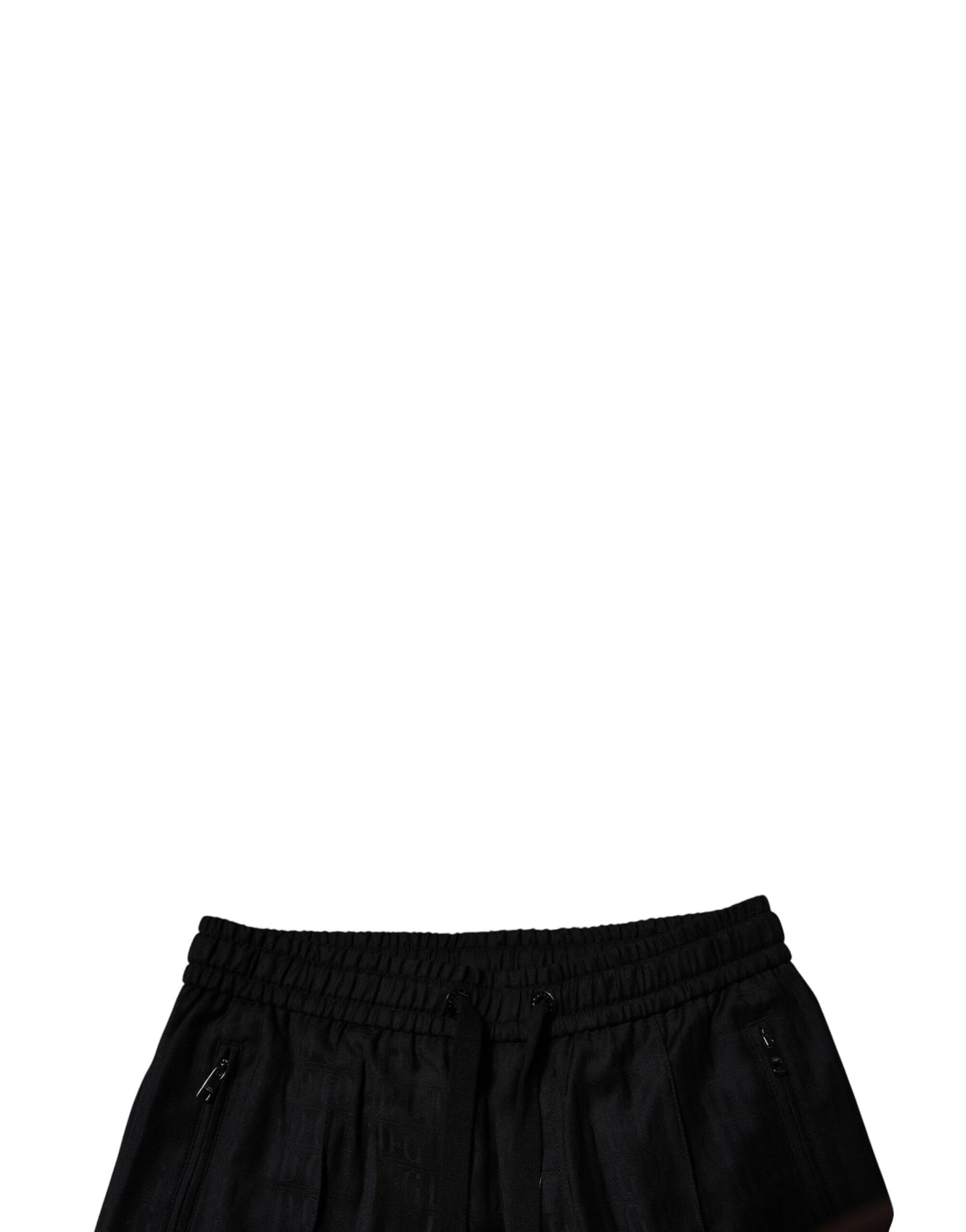 Black Wool Jogger Jogging Pants-Dolce & Gabbana-LabelTerrace.com