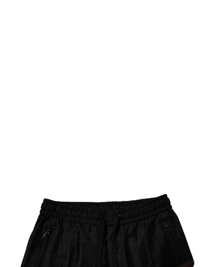 Black Wool Jogger Jogging Pants-Dolce & Gabbana-LabelTerrace.com