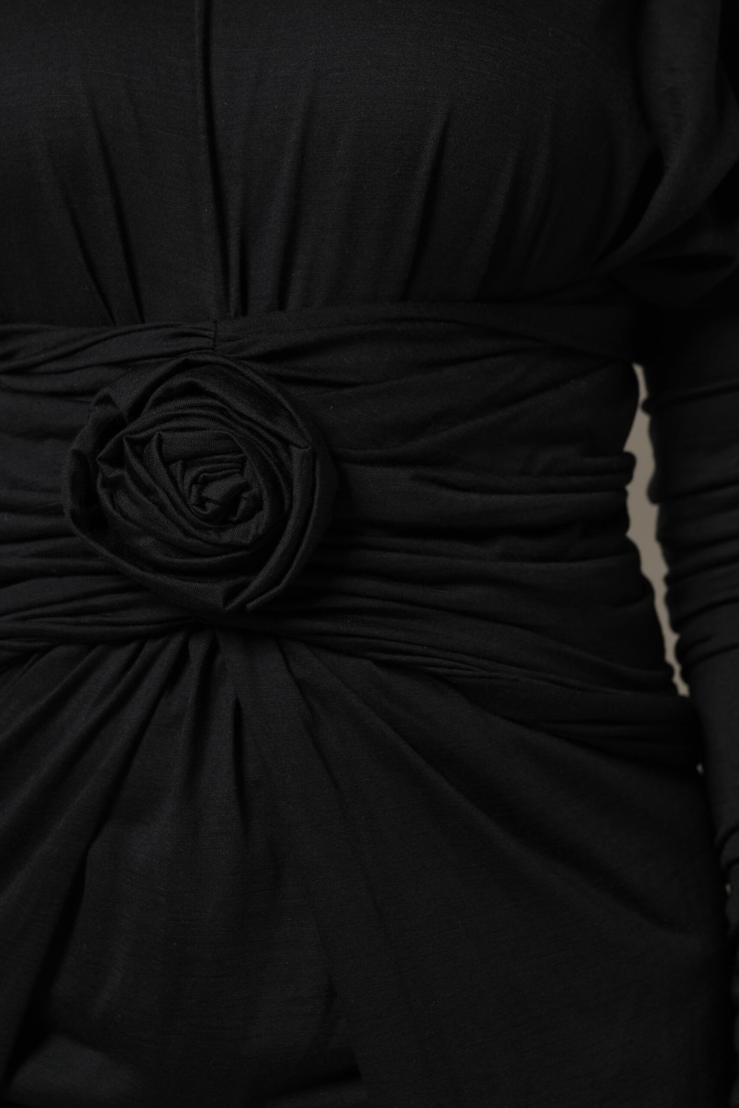 Black Wool Long Sleeves Sheath Midi Dress-Dolce & Gabbana-LabelTerrace.com