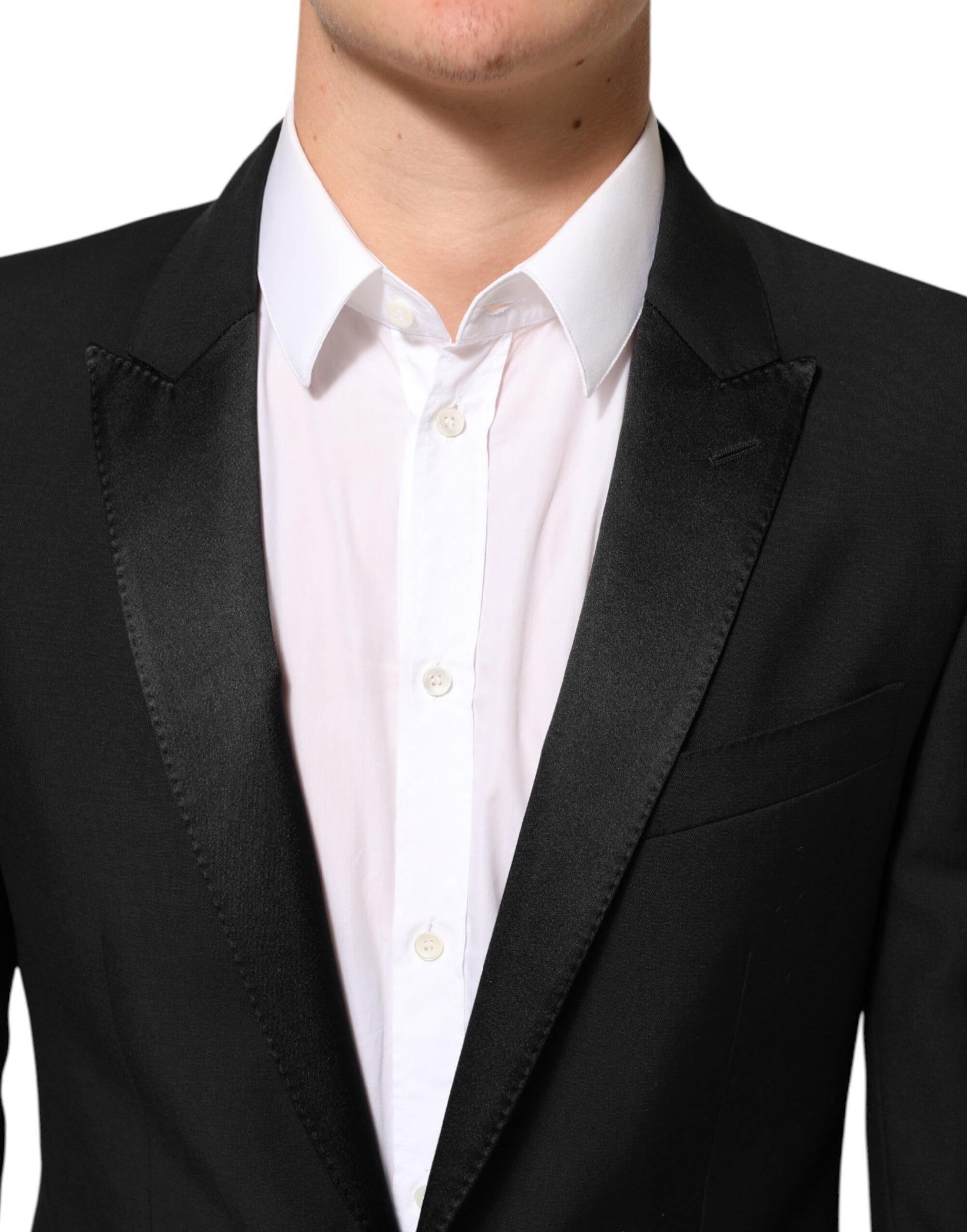 Black Wool MARTINI 2 Button Men Suit Blazer-Dolce & Gabbana-LabelTerrace.com