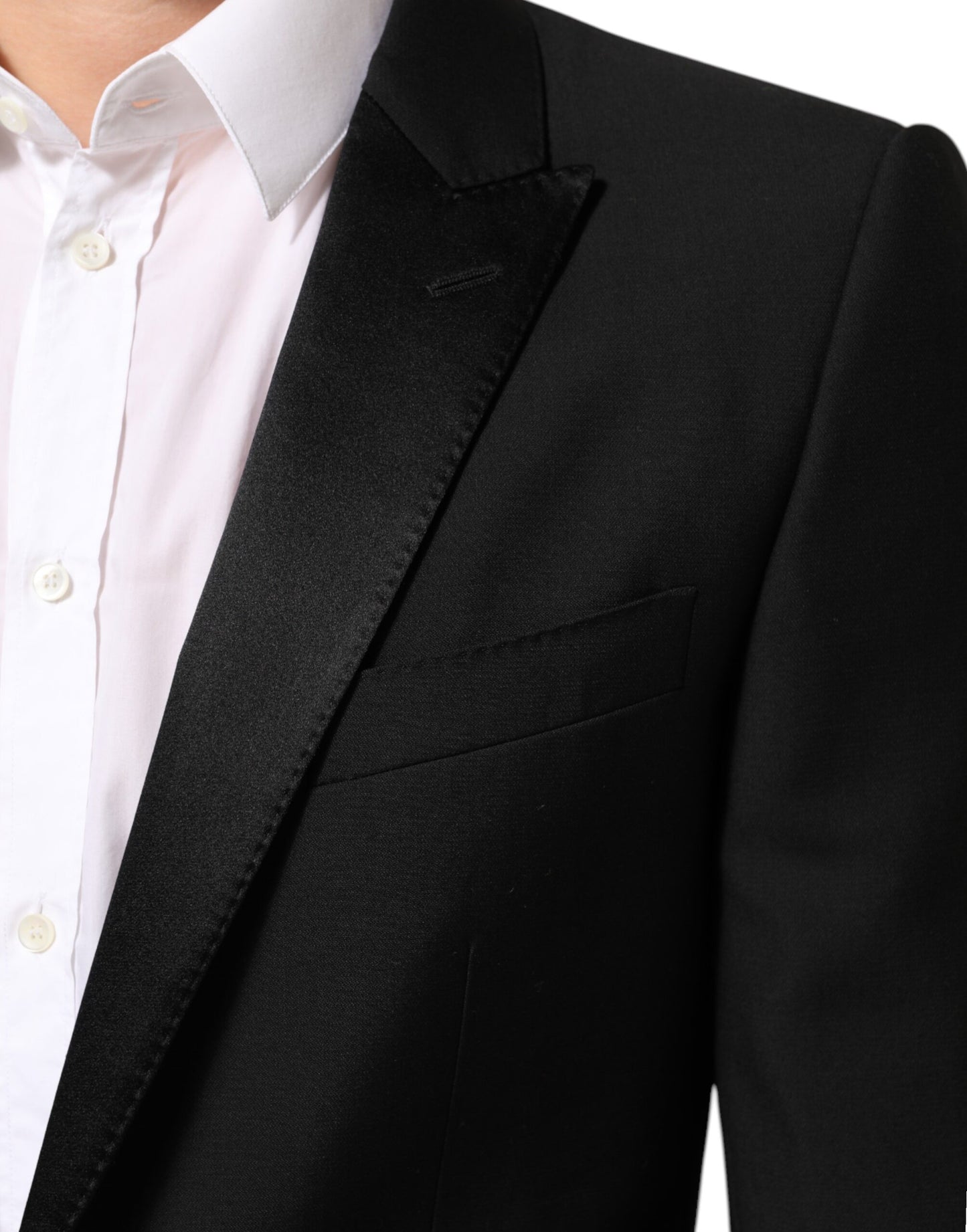 Black Wool MARTINI 2 Button Men Suit Blazer-Dolce & Gabbana-LabelTerrace.com