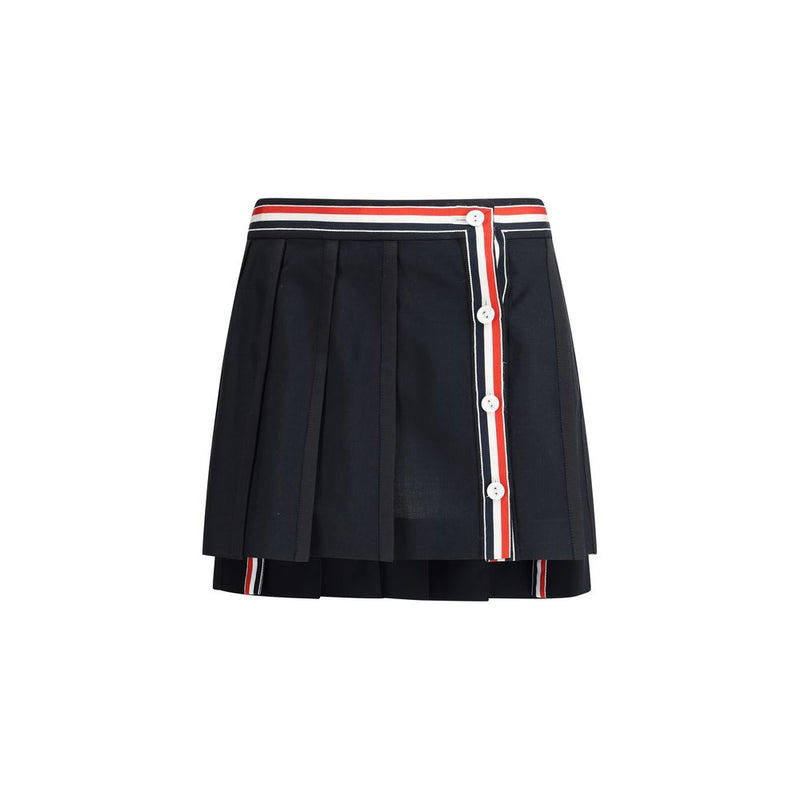 Black Wool Mini Skirt