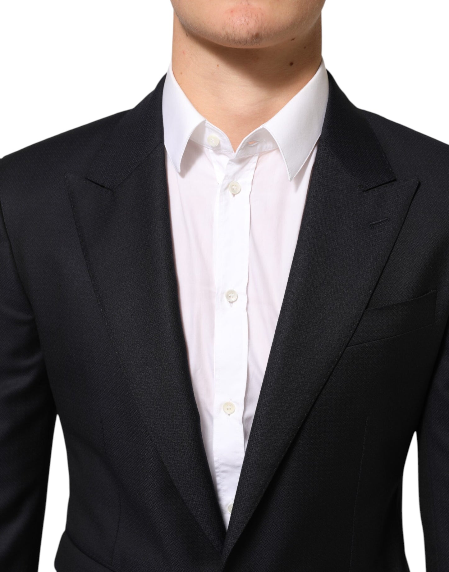 Black Wool NAPOLI 2 Button Men Suit Blazer-Dolce & Gabbana-LabelTerrace.com