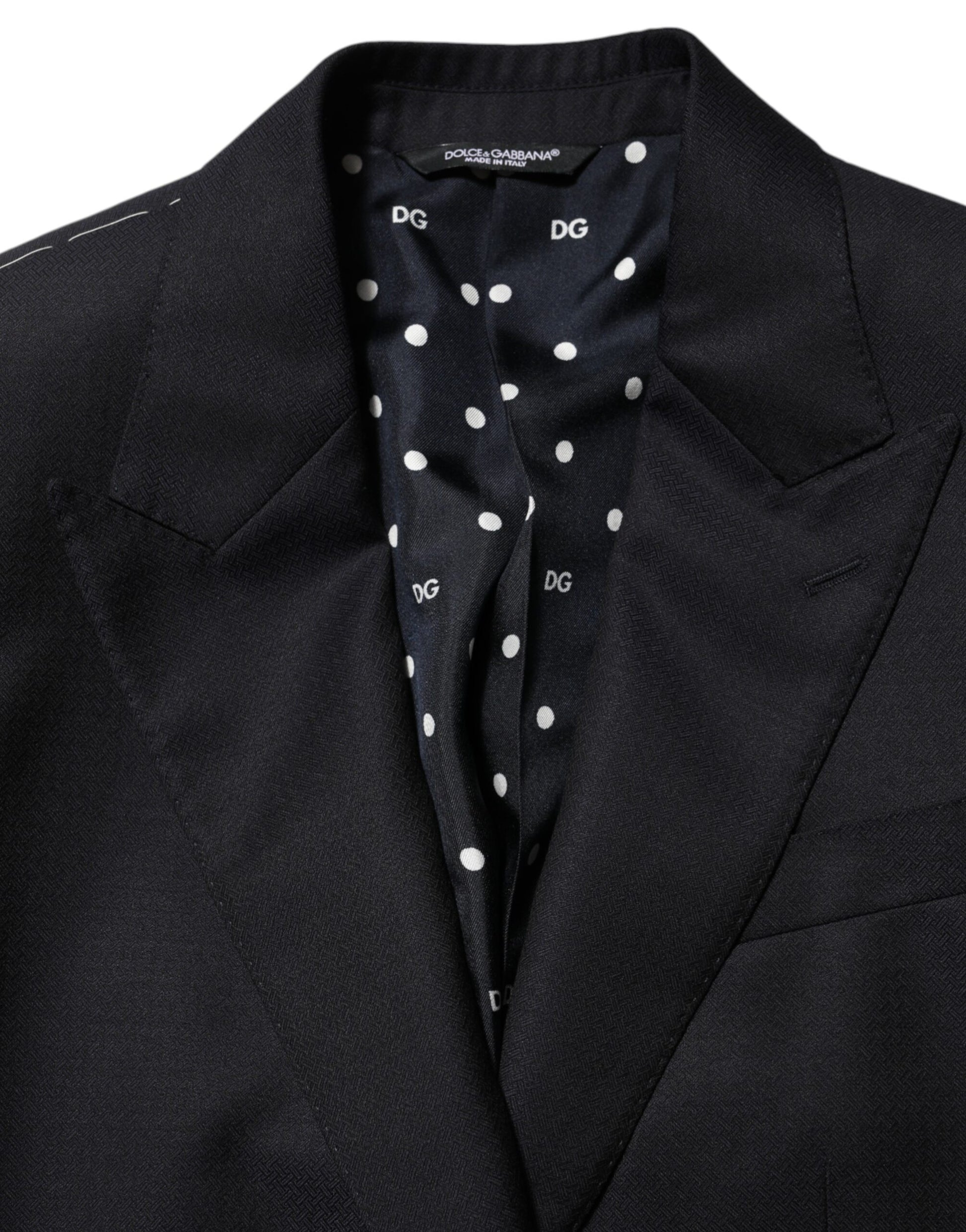 Black Wool NAPOLI 2 Button Men Suit Blazer-Dolce & Gabbana-LabelTerrace.com