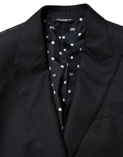 Black Wool NAPOLI 2 Button Men Suit Blazer-Dolce & Gabbana-LabelTerrace.com